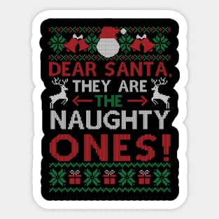 Dear Santa They Are Naughty Funny Christmas Gift Sticker